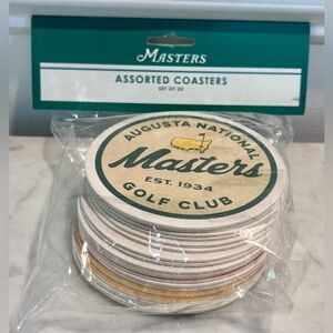 Masters Assorted Cardboard Coasters Augusta - Set of 20 - NEW